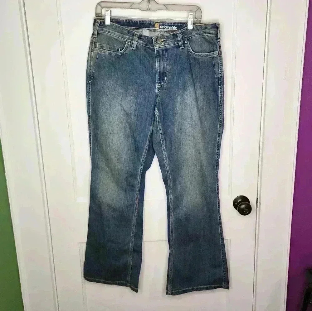 Carhartt Women’s Original Fit Blue Denim Jeans Size 12 Short